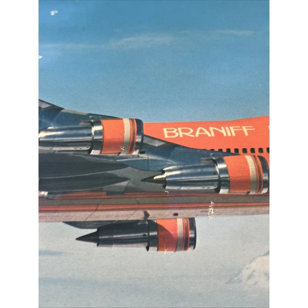 VTG Braniff Boeing 747 N605BN Orange Plane 18x24